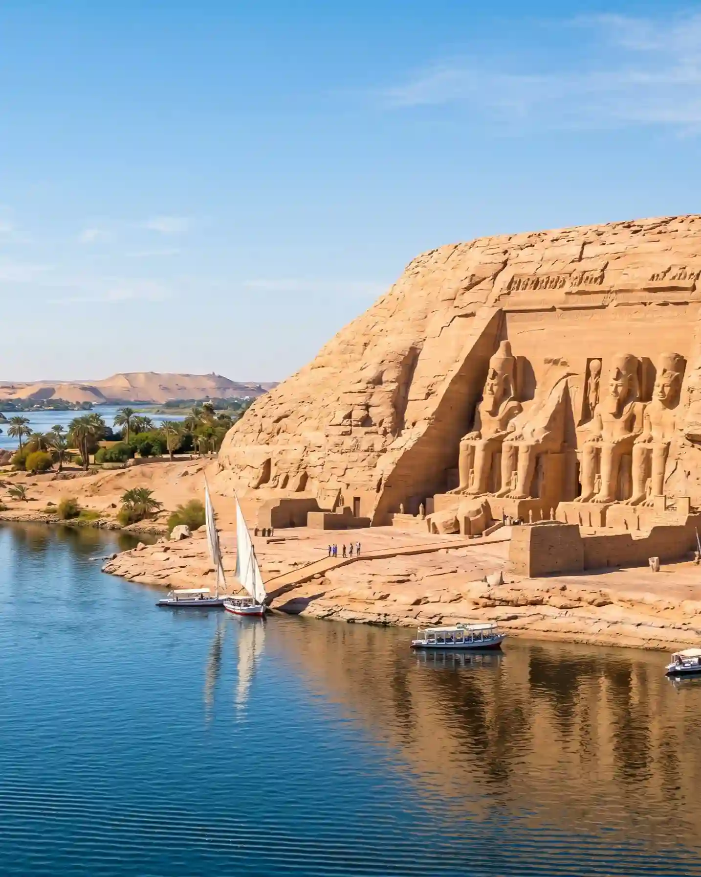 Abu Simbel temples on the banks of Lake Nasser