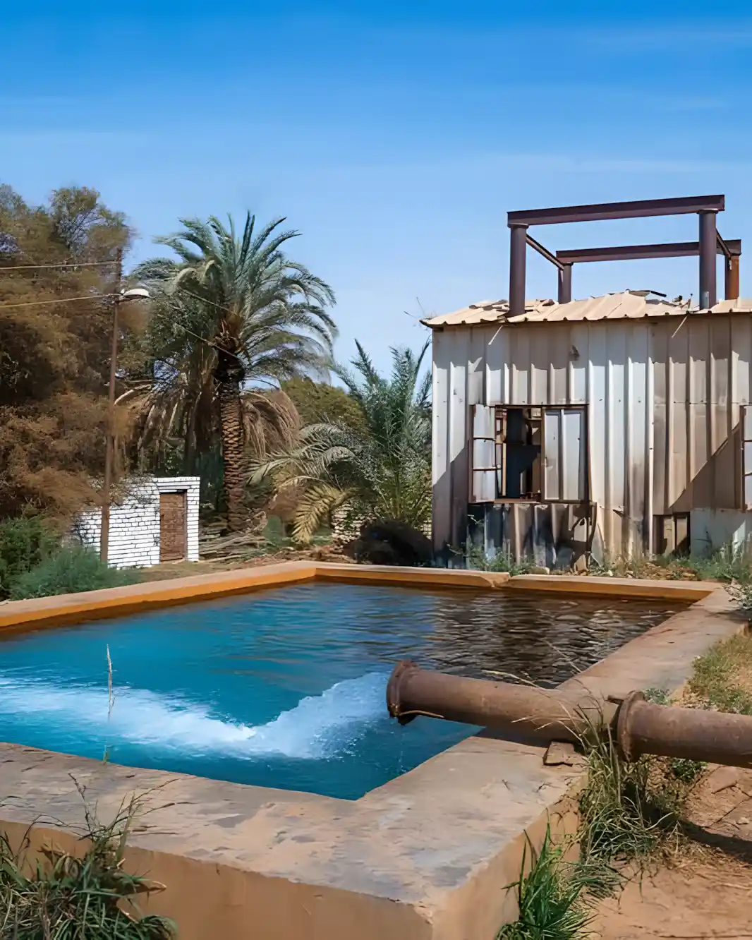 Natural hot spring pool located at El-Haiz Oasis