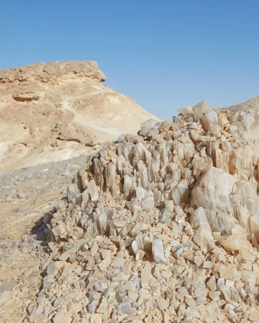 Crystal Mountain, a famous geological landmark located between the Bahariya and Farafra Oasis