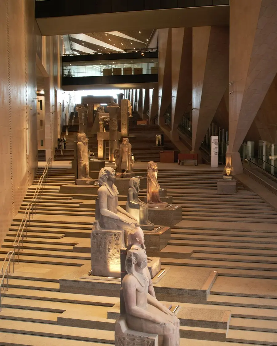 The Grand Staircase inside the Grand Egyptian Museum (GEM)