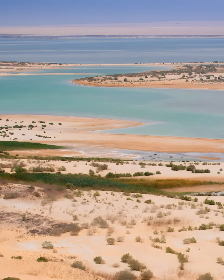 Lacs turquoise du Wadi El Rayan dans l'oasis du Fayoum