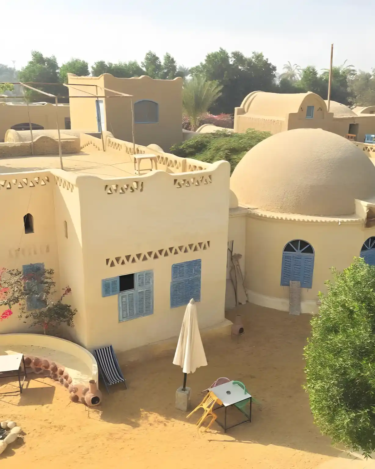 Cour intérieure du Centre d'art du Fayoum dans le village de Tunis
