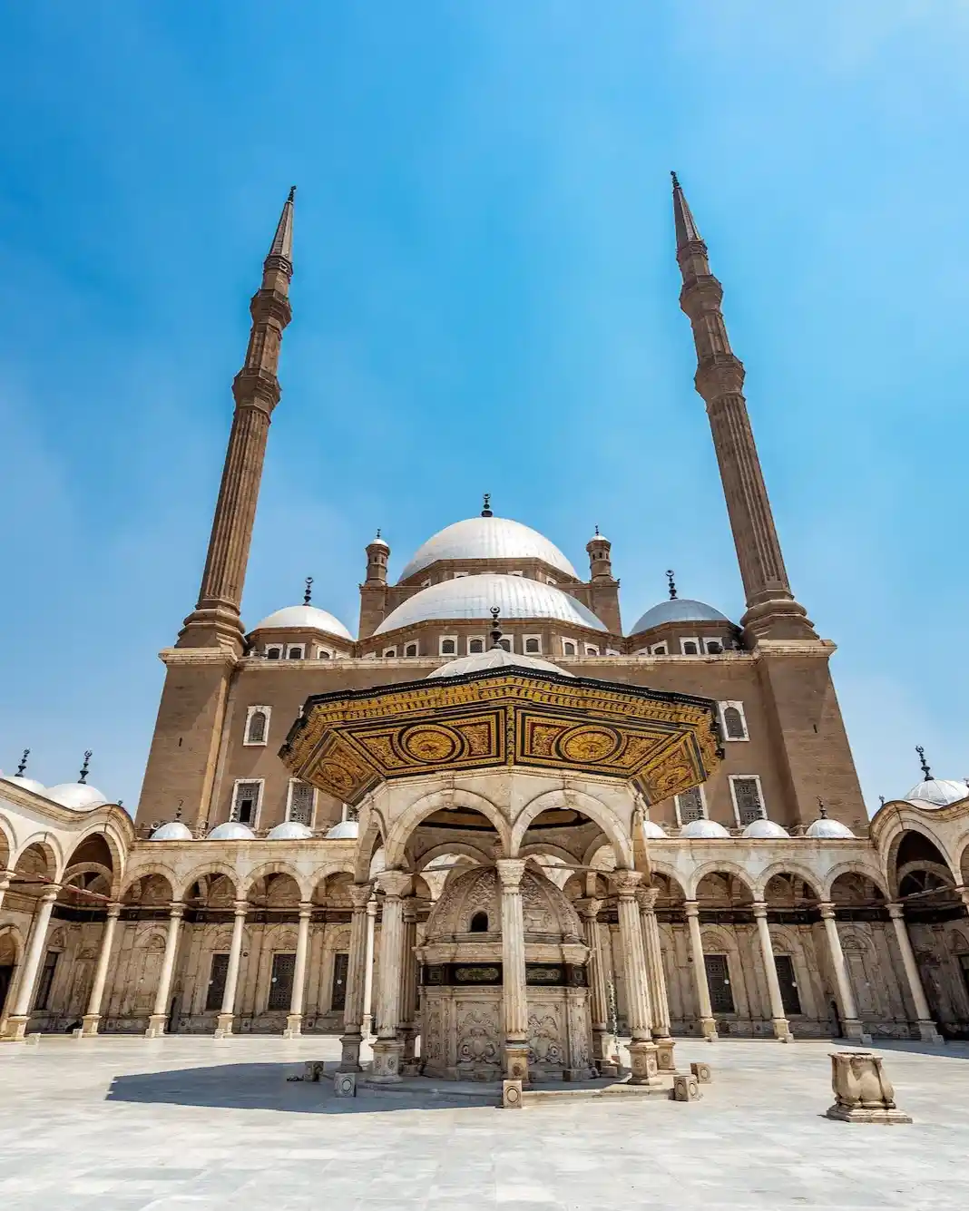 The grand courtyard of the Mosque of Muhammad Ali