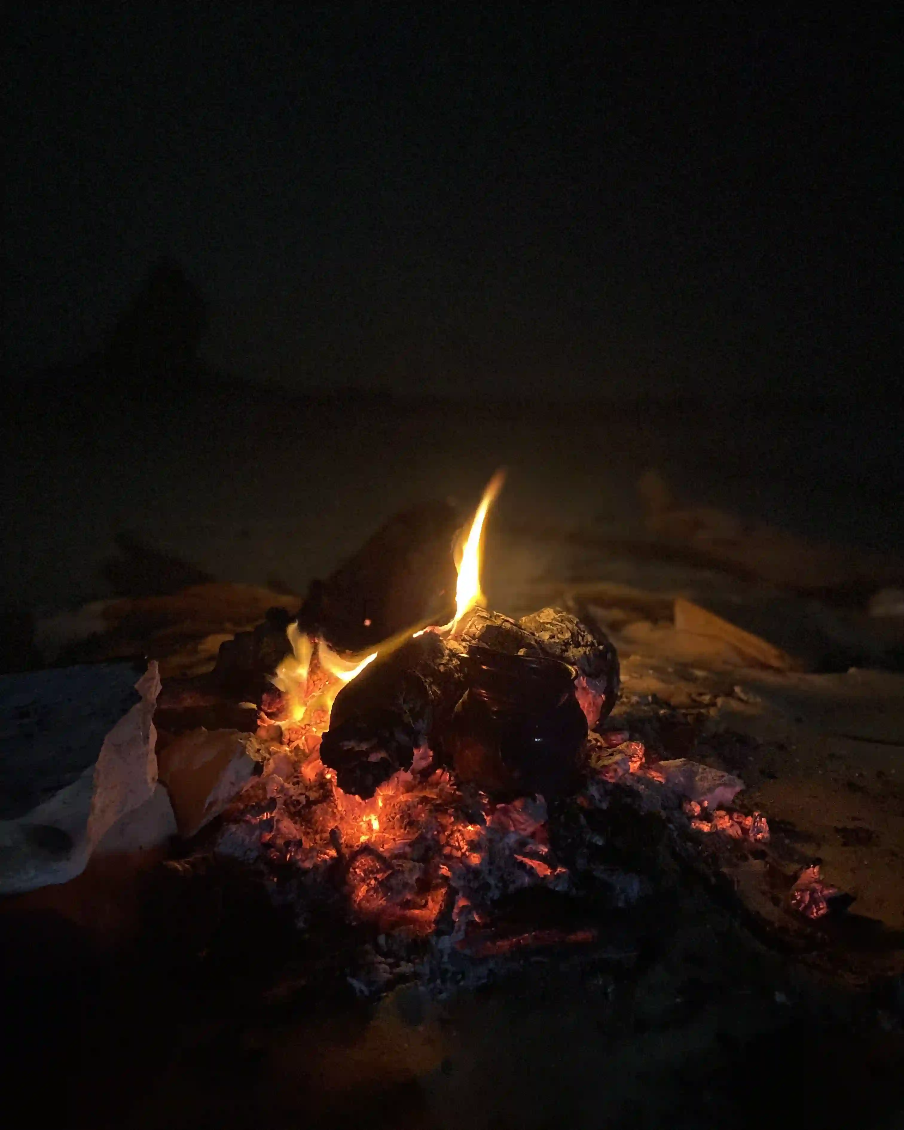 A traditional Bedouin campfire setup in the White Desert