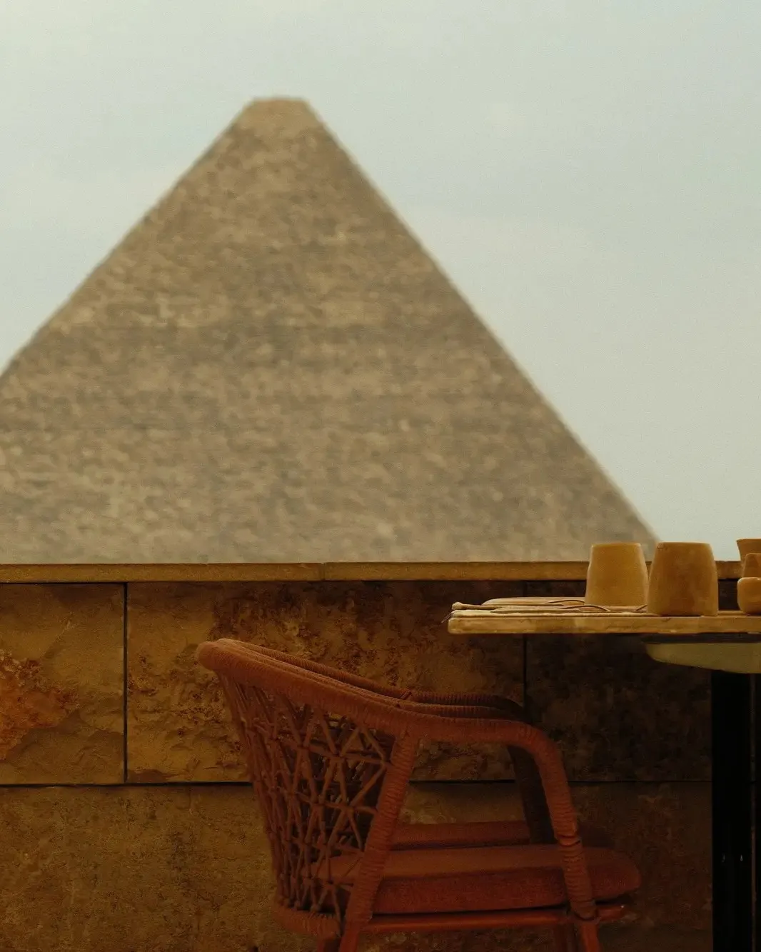 Breakfast with pyramids view