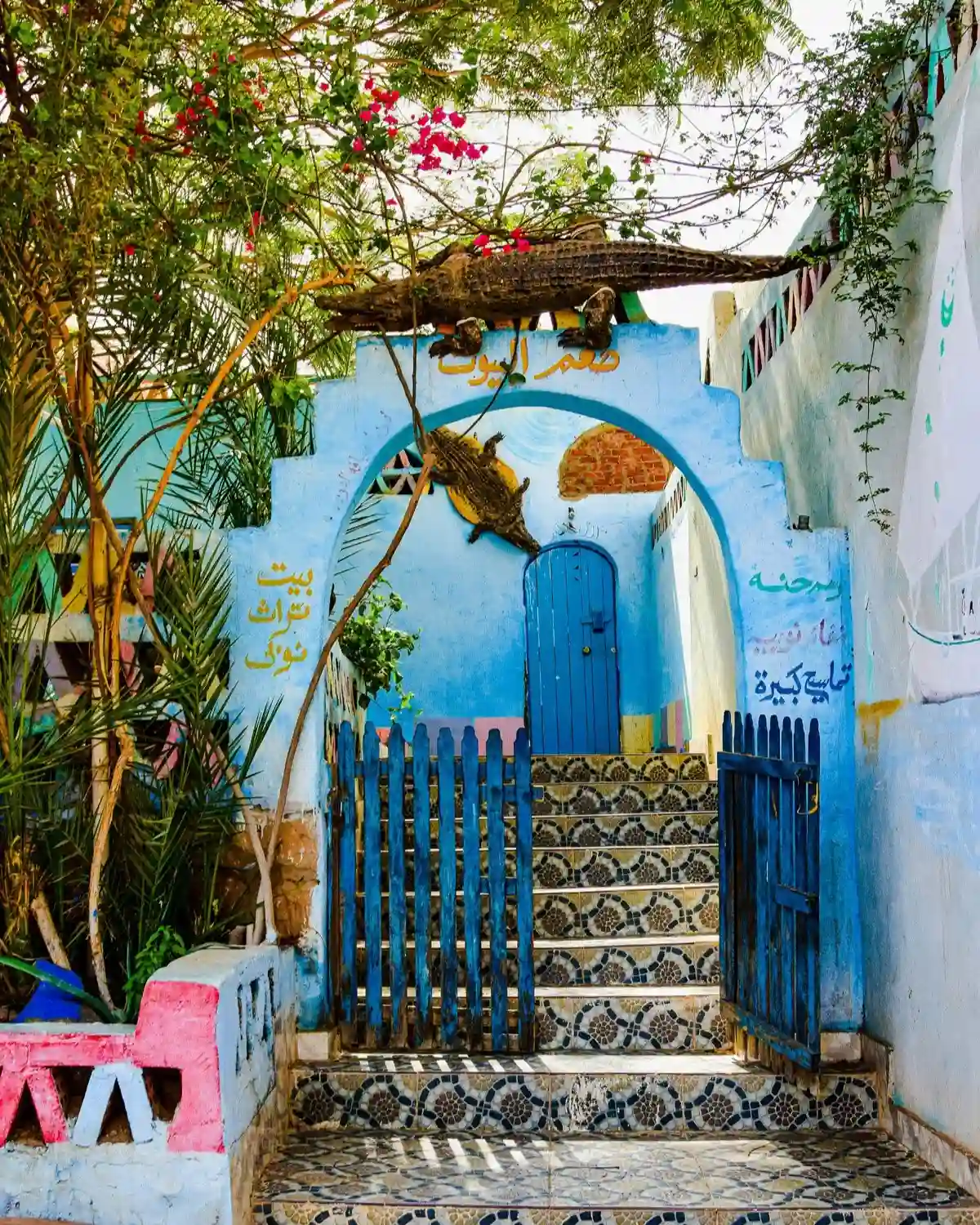 The entrance to a colorful Nubian home