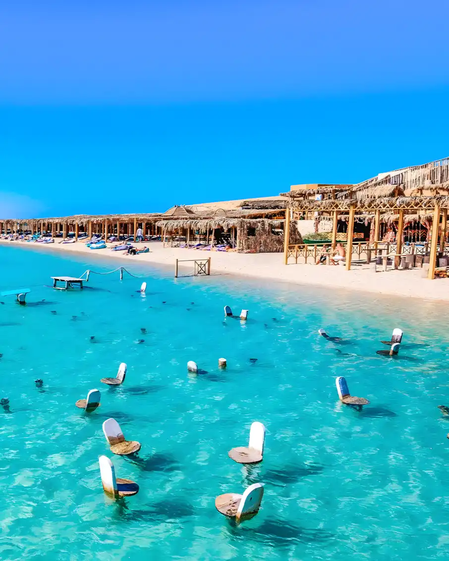 Sandy resort beach at Orange Bay, Hurghada