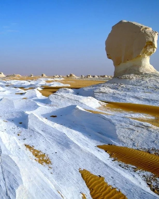 Wind-carved chalk rock structures from White Desert National Park